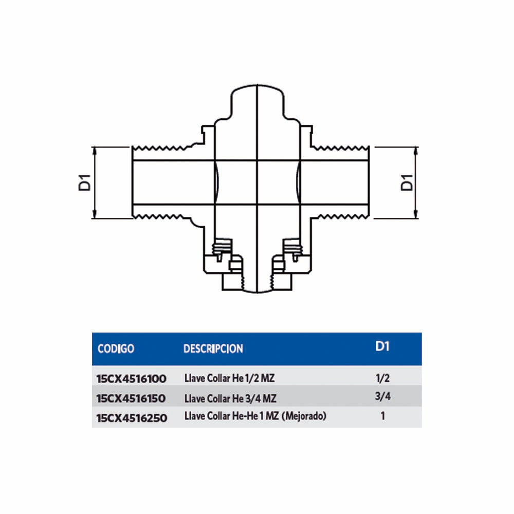 Llave Collar He 3/4 MZ